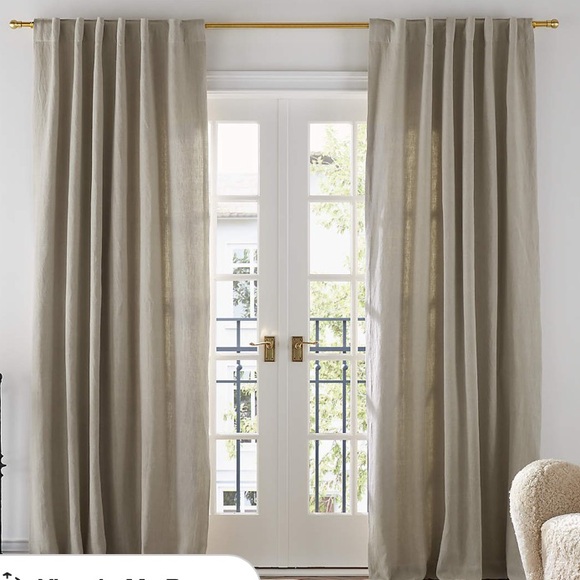 CRATE & BARREL EUROPEAN FLAX CERTIFIED LINEN LINED DRAPERY SET OF 2 - 52 x … - Picture 1 of 8